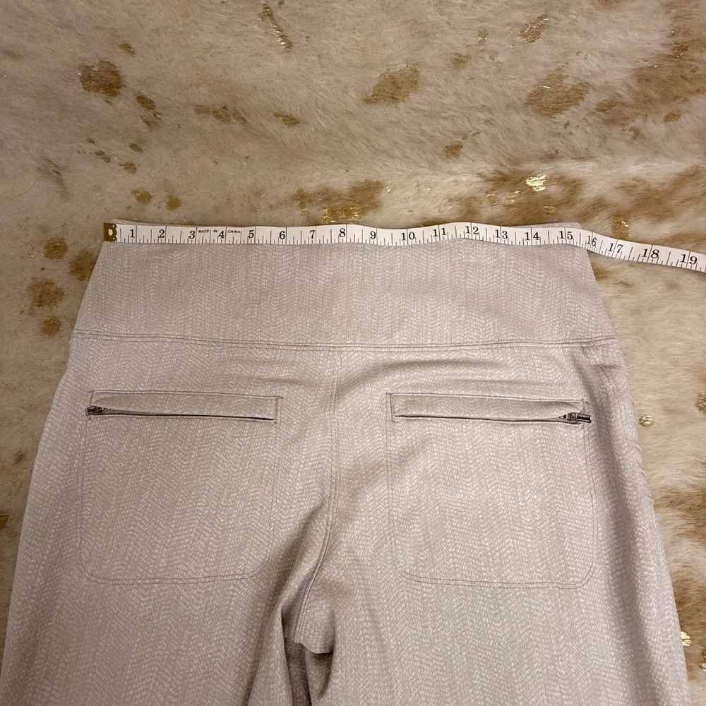 Athleta Delancey Moto Tight Legging Womens Lrg Tall Cream Braiden Textured Pants